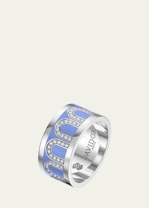 White Gold Larc De Davidor Ring with Hortensia Ceramic and Arcade Diamonds