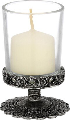 Glass Pewter Candle Holder