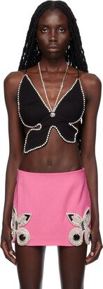 Black Crystal Butterfly Camisole