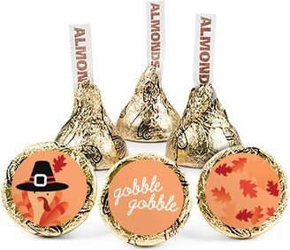 Just Candy 100 Pcs Fall Thanksgiving Candy Chocolate Hershey's Kisses with Almonds (1lb) - Turkey