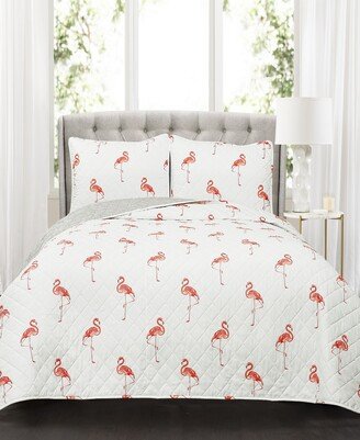 Kelly Flamingo 3-Pc Set King Quilt Set