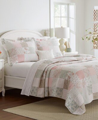 Celina Patchwork 2-Pc. Quilt Set, Twin - Pink, Sage