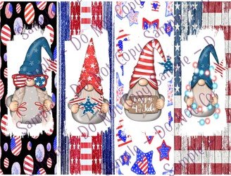 Patriotic Gnome 4Th Of July Pen Wrap |Clear Cast Wraps | Epoxy Glitter