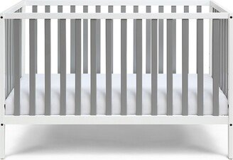 Gray and White Solid and Manufactured Wood Standard Three In One Convertible Crib - 53.5