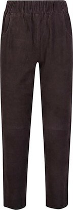 VIA MASINI 80 Elastic waist suede trousers-AA