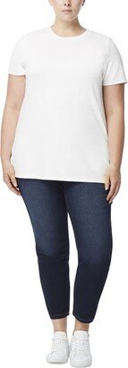 Women's Plus Size SS Crew NK/WSIDE Slits-NYC White
