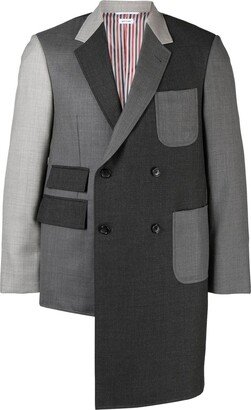 Colour-Block Double-Breasted Coat