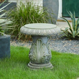 Weathered Green-Grey Cement Outdoor Accent Side Table - 21.7 H x 19.1 Diameter