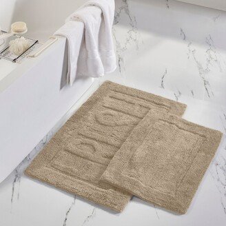 Modern Threads 2 Pack 100% Cotton Bath Mat, FRESH, Khaki