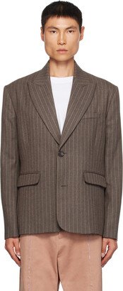 BLUEMARBLE Brown Pinstripe Blazer