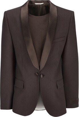 Single-Breasted Long-Sleeved Blazer-AB