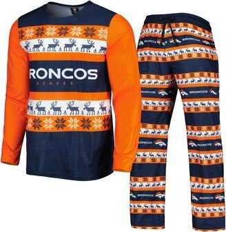 Men's Foco Navy Denver Broncos Team Ugly Pajama Set