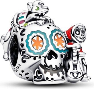 Disney Sterling Silver Pixar Coco Miguel Dante Skull Glow-in-The-Dark Charm