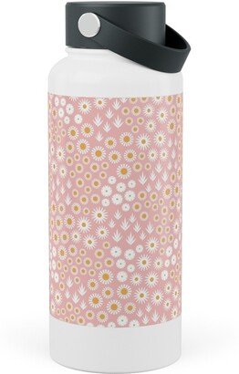 Photo Water Bottles: Ditsy Flowers - Pink Stainless Steel Wide Mouth Water Bottle, 30Oz, Wide Mouth, Pink