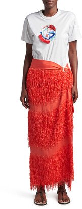 Fringe Sarong Maxi Skirt