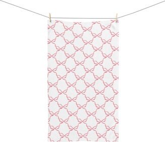 Hand Towel For Preppy Bathroom in Watercolor Bows Pink I Absorbent, Stylish, Soft & Lightweight L Dorm, Apartment Decor