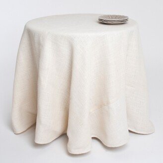 Saro Lifestyle Burlap Tablecloth, Ivory, 90 Round