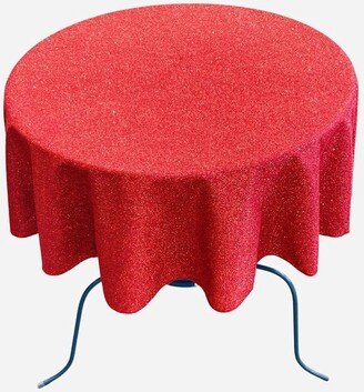 Full Covered Glitter Shimmer Fabric Tablecloth, Good For Small Round Coffee Table Round, Red