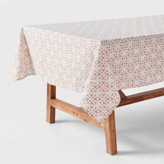 Cotton Stamp Tablecloth Pink