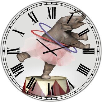 Designart Circus Elephant Oversized Modern Wall Clock - 36 x 36