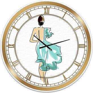 Designart Evening Dress Fashion Large Fashion Wall Clock - 36 x 36