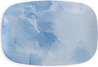 Serving Platters: Watercolor Rorscharch - Blue Serving Platter, Blue