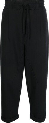 Drawstring Cotton Blend Cropped Trousers