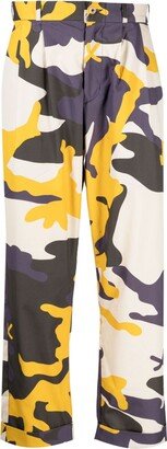 The Power For The People Camouflage-Pattern Cropped Cotton Trousers