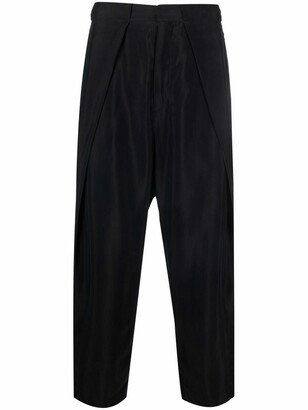 Cropped Side-Stripe Trousers