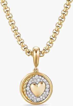 SY Heart Amulet in 18K Yellow Gold with Pav