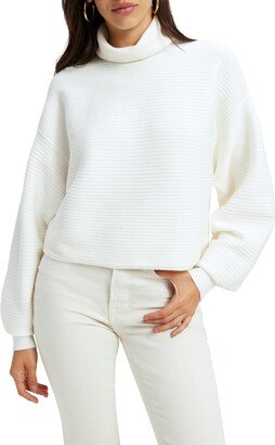 Wide Rib Crop Turtleneck Sweater