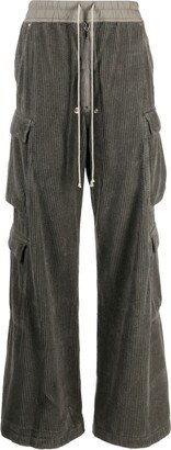 Wide-Leg Corduroy Cargo Trousers