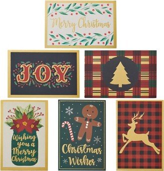 Pipilo Press 72 Pack Christmas Gift Card Holder Sleeves with Gold Foil, Stocking Stuffer Envelopes, 2.5x3.75 In