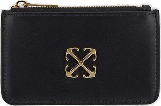 Logo Plaque Zip-Up Wallet-AB