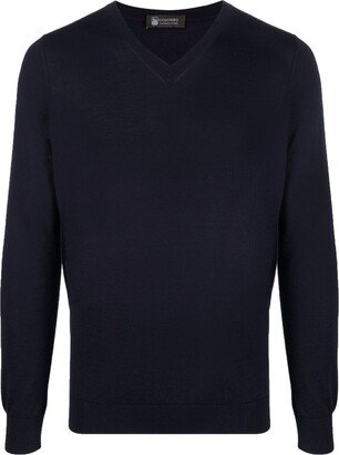 V-neck fine-knit jumper-AG