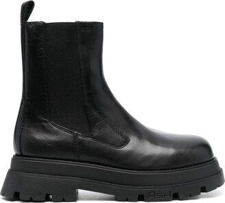 Elasticated-Panel Leather Boots