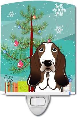 Christmas Tree and Basset Hound Ceramic Night Light