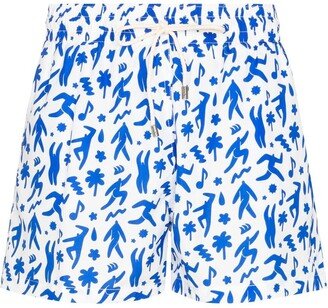 Arrels Barcelona Abstract-Print Swim Shorts