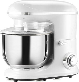 HOMCOM Stand Mixer with 6+1P Speed, 600W Tilt Head Kitchen Electric Mixer with 6 Qt Stainless Steel Mixing Bowl, Beater, Dough Hook, Silver