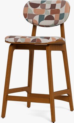 Scandinavian Counter Stool Modern Check Multicolor