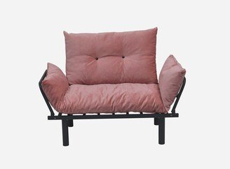 EDWINRAYLLC Adjustable Leasure Futon Loveseat, Versatile Chenille Love Seats 2-Seater Furniture Home Theater Seatings for Living Room.