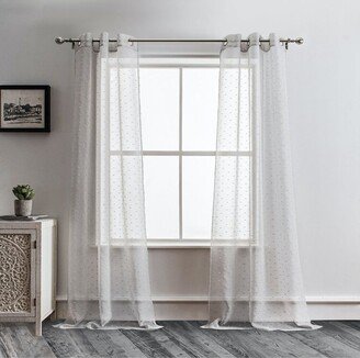 Ribbons Set of 2 Sheer Panel Curtains-AA