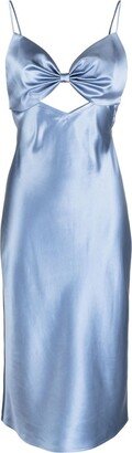 Bow-Detailed Silk Midi Dress