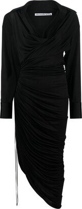 asymmetric V-neck dress