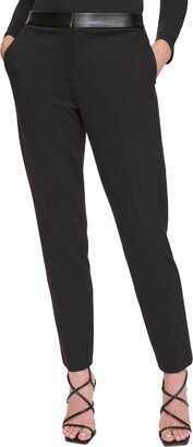 Petite Ponte & Faux-Leather Pants, Created for Macy's