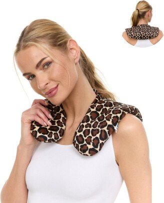 FOMI Moist Heat Shoulder and Neck Wrap - Leapard, Clay Bead Fiilling