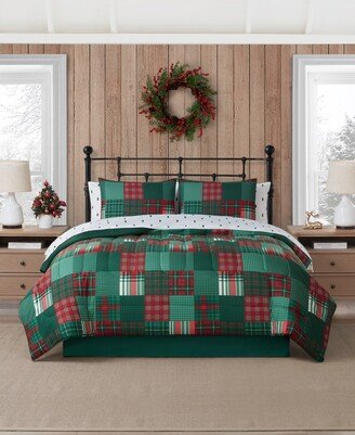 Holiday Patchwork 8-Pc. Comforter Set, Created for Macy's - Red/green