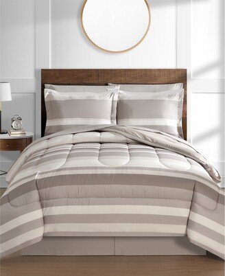 Austin Stripe/Solid Reversible 8 Pc. Comforter Set, Created for Macy's