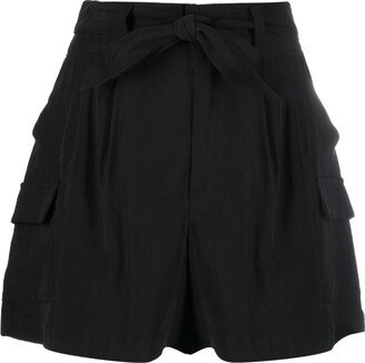 Lace-Up Pleated Shorts