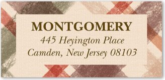 Address Labels: Cozy Plaid Address Label, Beige, Address Label, Matte